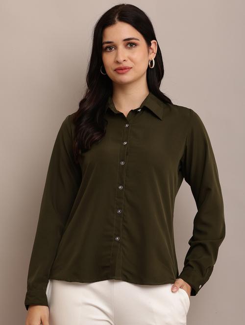women solid long sleeve regular shirt - 21634674 - Very Small Image - 1