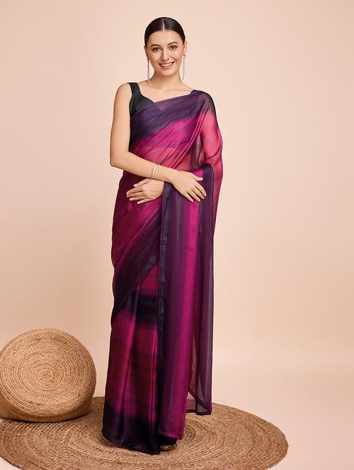 women printed saree with blouse - 21635150 - Very Small Image - 1
