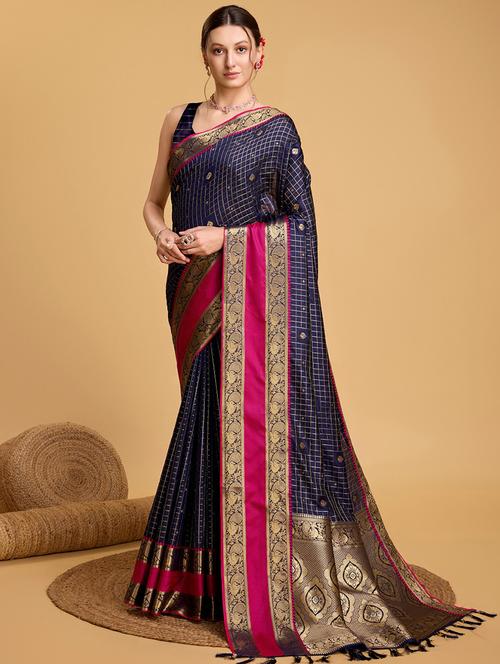 women self design banarasi saree with blouse - 21635164 - Very Small Image - 1