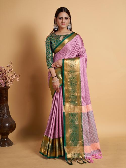 women self design bordered saree with blouse - 21635180 - Very Small Image - 1