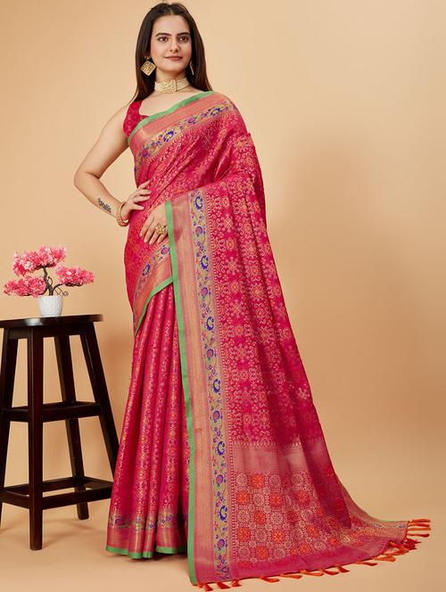 women self design patola saree with blouse - 21635221 - Very Small Image - 1
