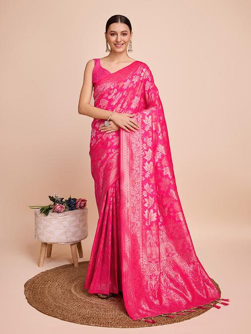 women self design banarasi saree with blouse - 21635236 - Very Small Image - 1