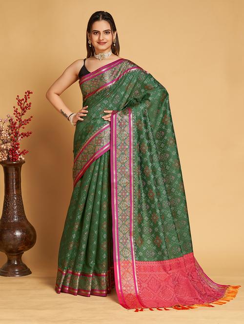 women self design patola saree with blouse - 21635294 - Very Small Image - 1