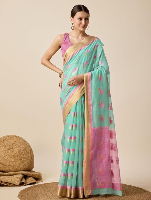 women self design bordered saree with blouse - 21635322 - Very Small Image - 1