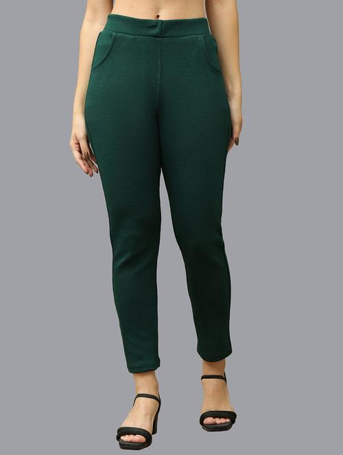 women green solid mid rise jeggings - 21635396 - Very Small Image - 1
