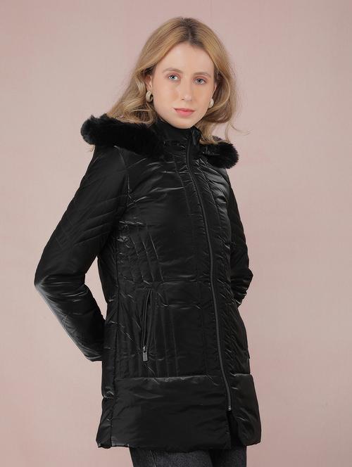 women long sleeves solid quilted jacket - 21635737 - Very Small Image - 1