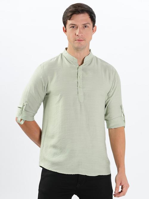 men solid regular fit short kurtas kurta - 21635784 - Very Small Image - 1