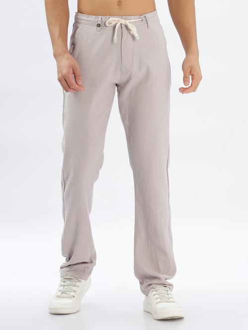 men solid mid rise full length regular fit casual trouser - 21635798 - Very Small Image - 1