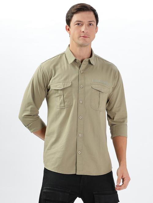 men long sleeves solid casual shirt - 21635822 - Very Small Image - 1