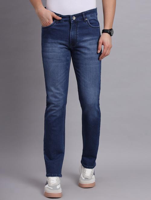 men plain mid rise denim jeans - 21636266 - Very Small Image - 1