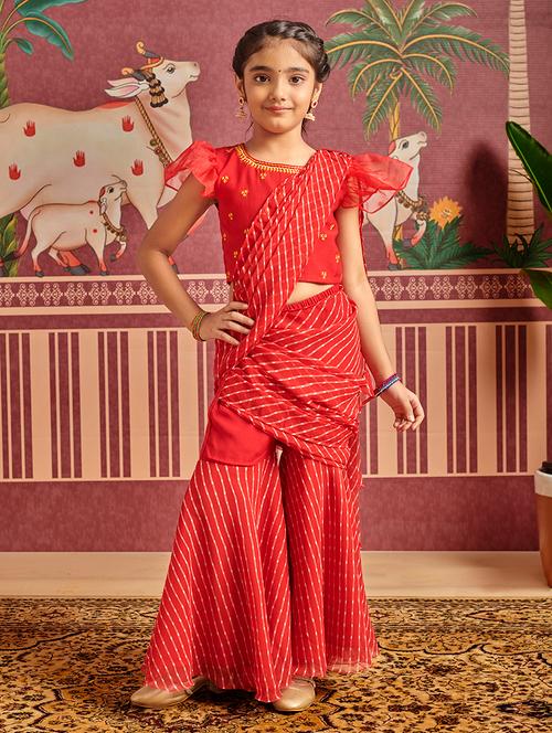 girls red printed fusion set - 21636518 - Very Small Image - 1
