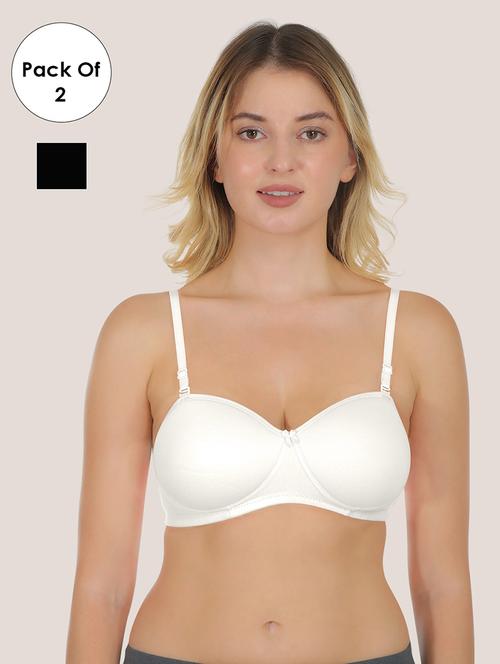 women pack of 2 solid bralette bra combo - 21636606 - Very Small Image - 1