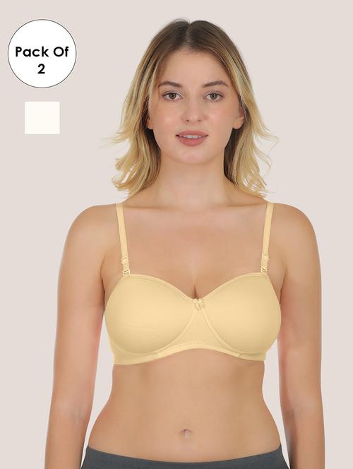 women pack of 2 solid bralette bra combo - 21636607 - Very Small Image - 1