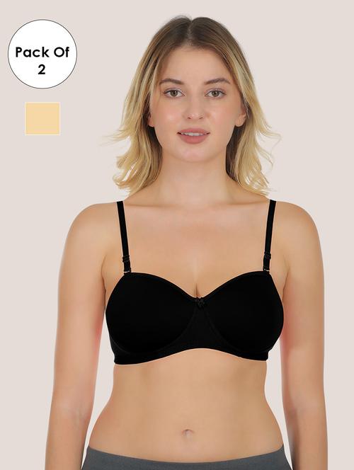 women pack of 2 solid bralette bra combo - 21636608 - Very Small Image - 1