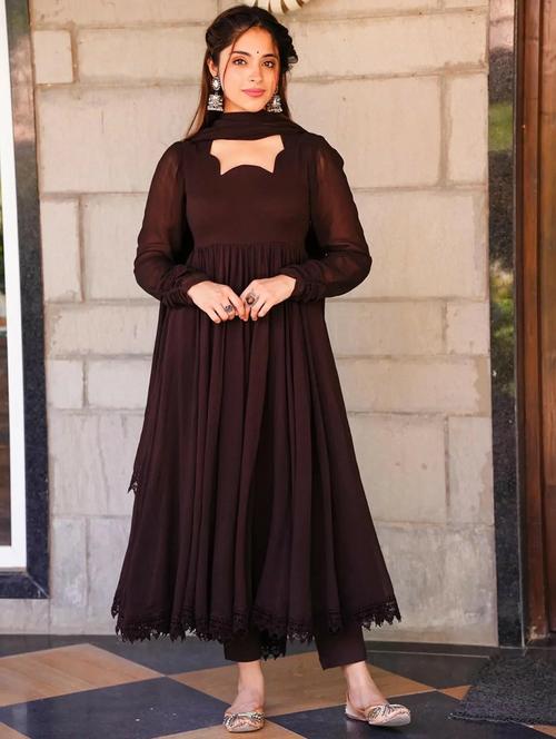 women solid kurta pant set with dupatta - 21636756 - Very Small Image - 1