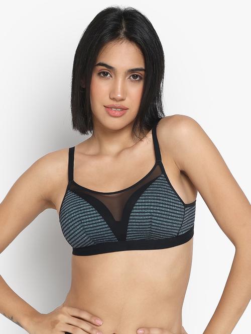 women striped full coverage t-shirt bra - 21637030 - Very Small Image - 1
