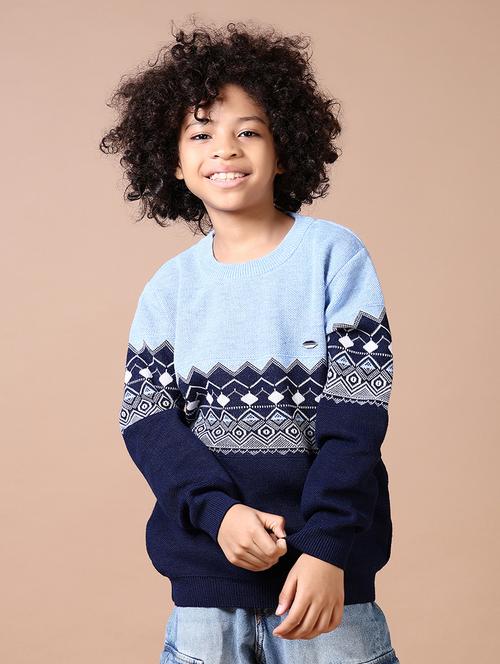 boys self design long sleeve sweater - 21638362 - Very Small Image - 1