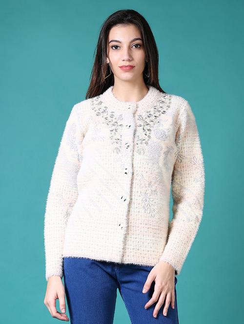 women self design long sleeve cardigan - 21638383 - Very Small Image - 1