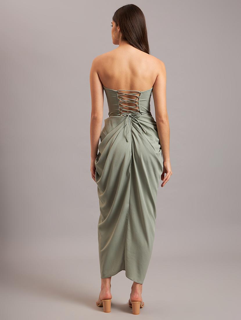 women solid ruched sleeveless dress - 21638502 - Zoom Image - 4