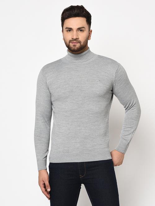 men slim fit solid long sleeve woolen pullover - 21638712 - Very Small Image - 1