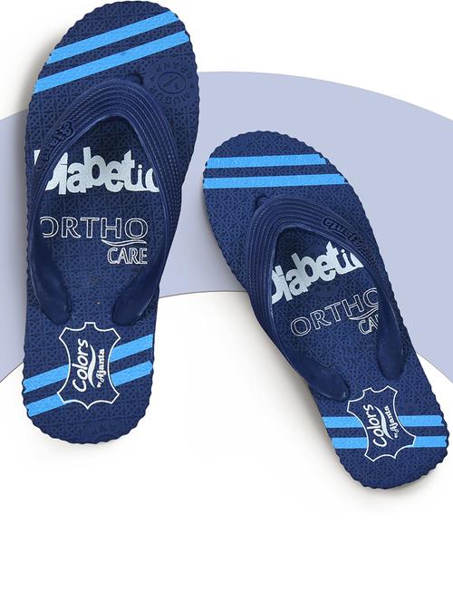 blue slip on men printed toe separator slippers - 21638762 - Very Small Image - 1