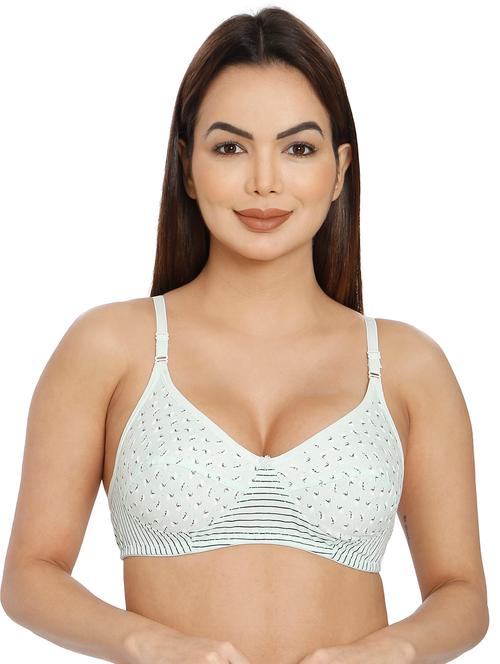 women sea green cotton blend t-shirt bra - 21638866 - Very Small Image - 1