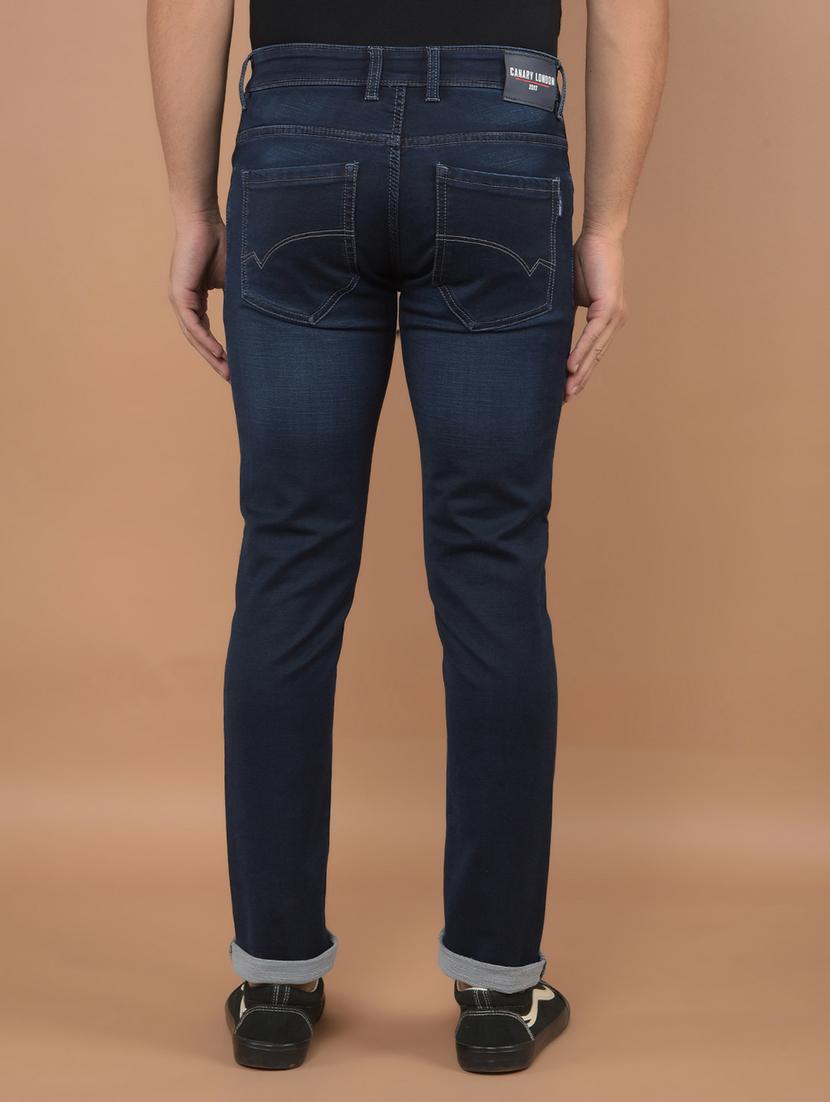 men low rise denim plain jeans - 21639015 - Standard Image - 3