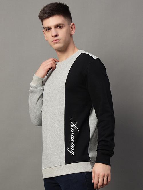 men long sleeves color block sweatshirt - 21639205 - Very Small Image - 1