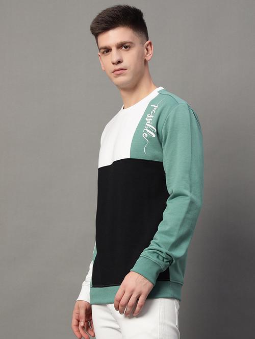 men long sleeves color block sweatshirt - 21639209 - Very Small Image - 1
