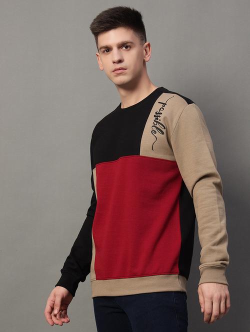 men long sleeves color block sweatshirt - 21639210 - Very Small Image - 1