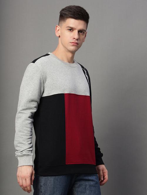 men long sleeves color block sweatshirt - 21639211 - Very Small Image - 1