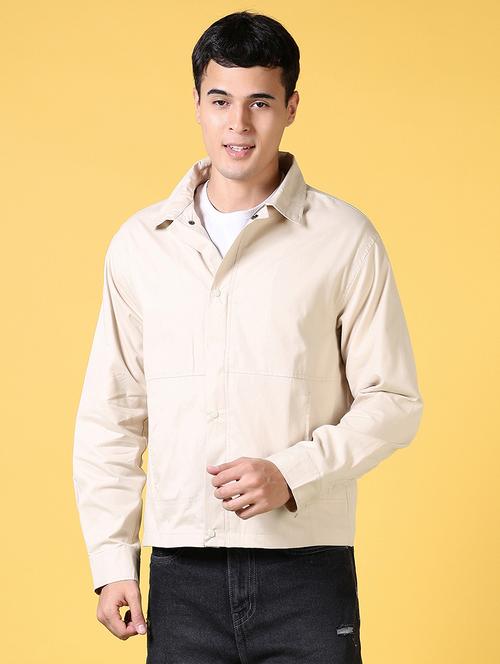 men long sleeves solid shacket - 21639263 - Very Small Image - 1