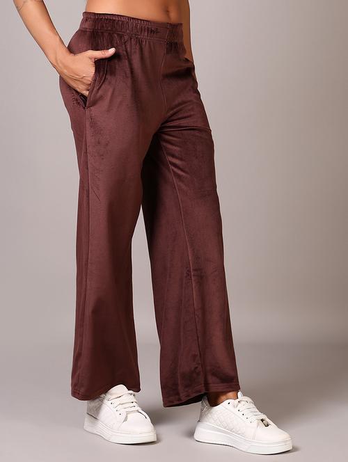 women solid mid rise relaxed fit track pant - 21639465 - Very Small Image - 1