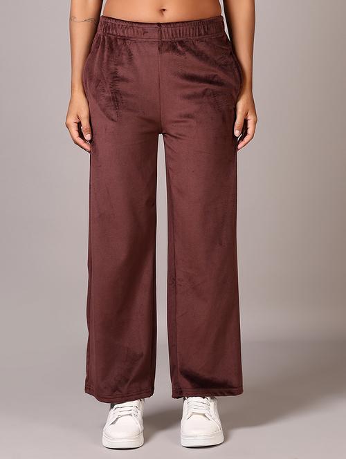 women  brown solid  mid rise straight trouser - 21639466 - Very Small Image - 1