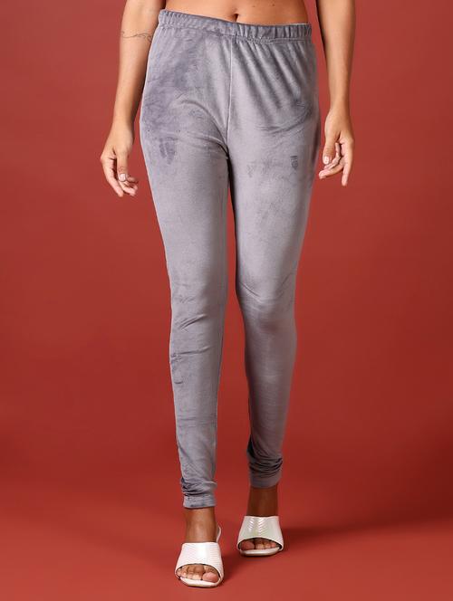 women solid mid rise woolen legging - 21639766 - Very Small Image - 1