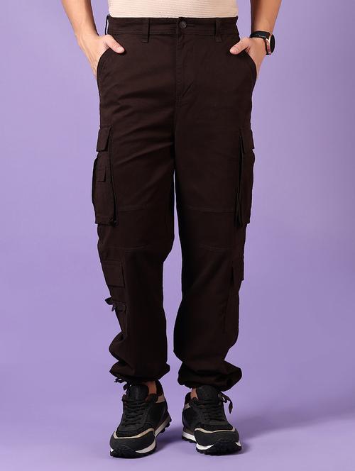 men solid mid rise relaxed fit cargo - 21639771 - Very Small Image - 1