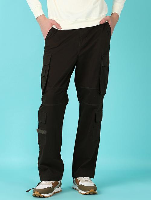 men solid mid rise regular fit cargo - 21639772 - Very Small Image - 1