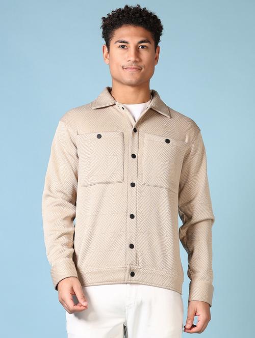 men long sleeves self design shacket - 21639828 - Very Small Image - 1