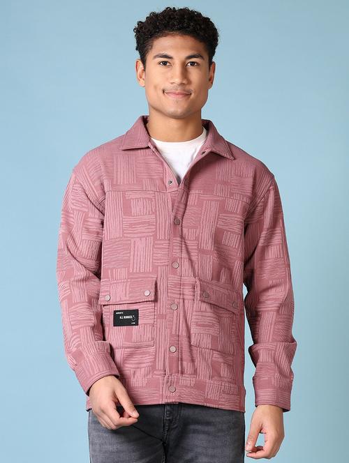 men long sleeves printed shacket - 21639834 - Very Small Image - 1