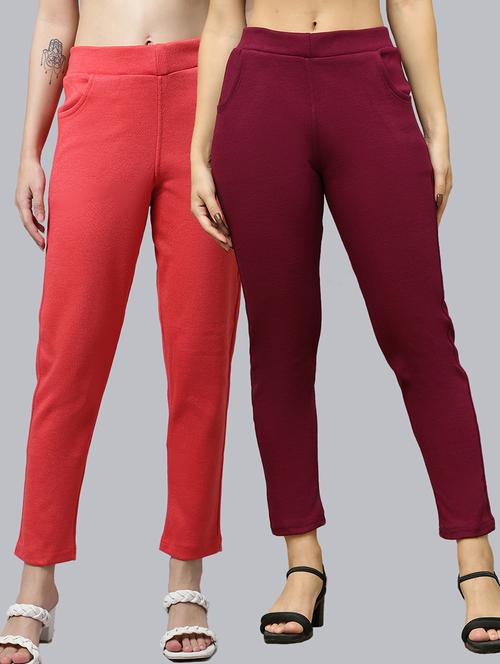 women pack of 2 solid woolen jeggings - 21639905 - Very Small Image - 1