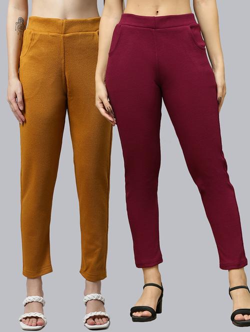 women pack of 2 solid woolen jeggings - 21639916 - Very Small Image - 1