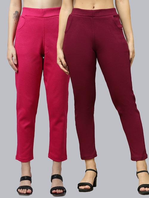 women pack of 2 solid woolen jeggings - 21639922 - Very Small Image - 1