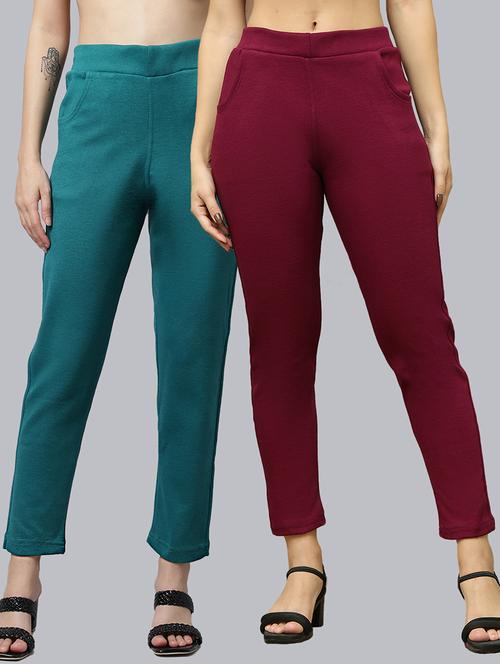 women pack of 2 solid woolen jeggings - 21639924 - Very Small Image - 1