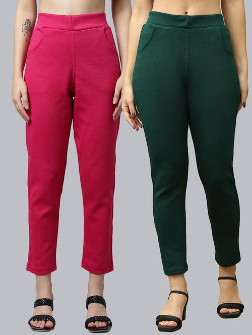 women pack of 2 plain woolen pants - 21639949 - Very Small Image - 1