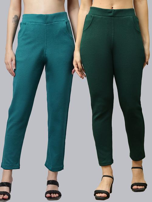 women pack of 2 plain woolen pants - 21639951 - Very Small Image - 1