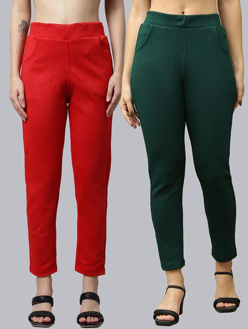 women pack of 2 plain woolen pants - 21639953 - Very Small Image - 1