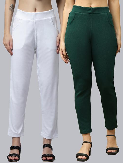 women pack of 2 plain woolen pants - 21639956 - Very Small Image - 1