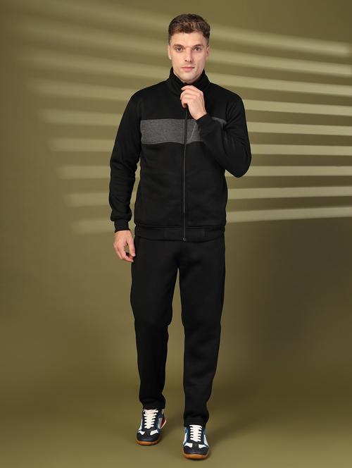 black cotton fleece track suit - 21640000 - Very Small Image - 1