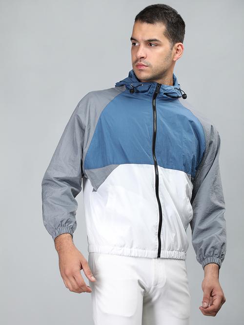 Men Color Block Long Sleeve Bomber Jacket - 21640058 - Very Small Image - 1