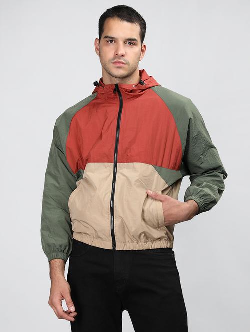 Men Color Block Long Sleeve Bomber Jacket - 21640059 - Very Small Image - 1